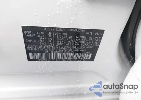 2024 Subaru Ascent Limited 8-Passenger z USA, uszkodzony, nr VIN 4S4WMARD5R3439258